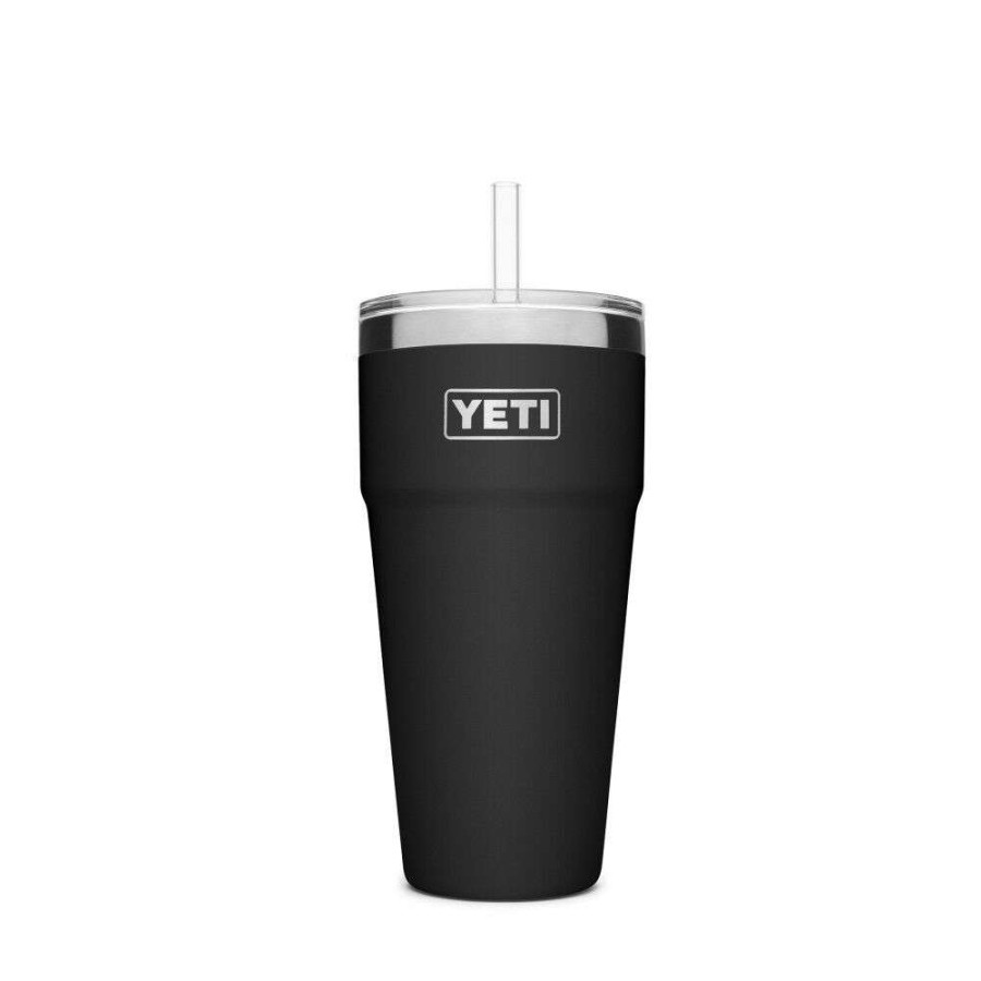 Yeti * | Classical Yeti Rambler Stackable Cup With Straw Lid 26Oz, Black