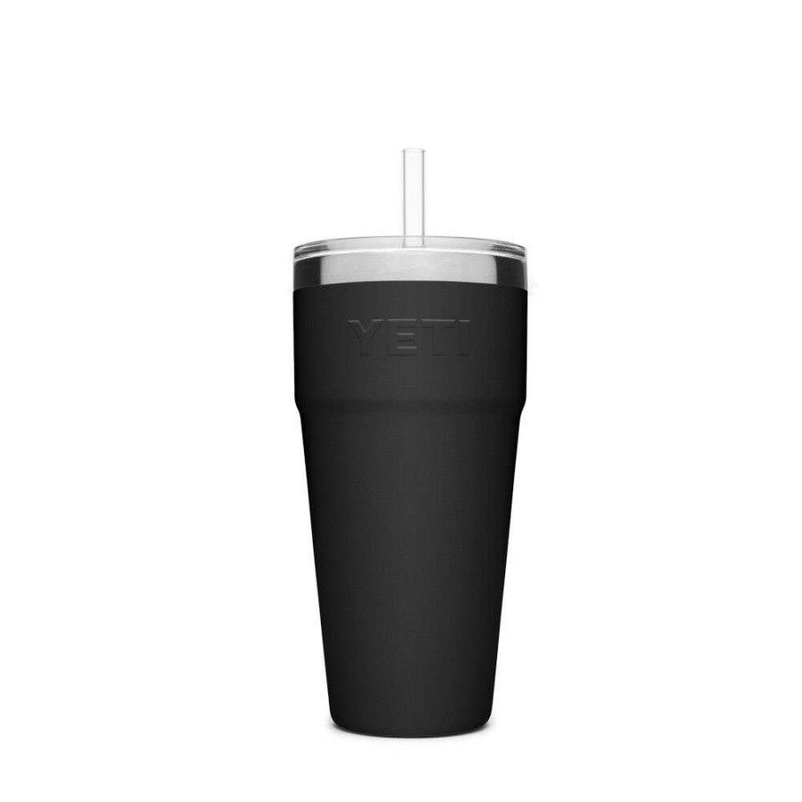 Yeti * | Classical Yeti Rambler Stackable Cup With Straw Lid 26Oz, Black