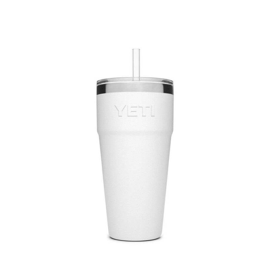 Yeti * | Special Yeti Rambler Stackable Cup With Straw Lid 26Oz, White