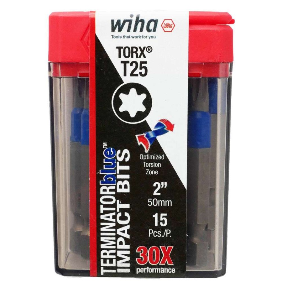 Accessories * | Special Wiha Terminatorblue Impact Bit Torx T25 2 15Pk