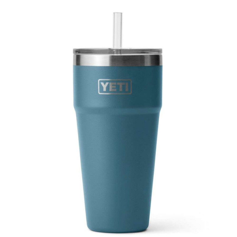 Yeti * | Outlet Yeti Rambler 26Oz Stackable Cup With Straw Lid Nordic Blue