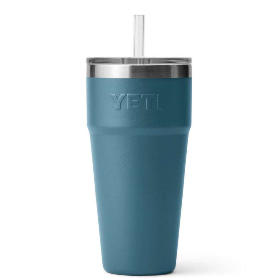 Yeti * | Outlet Yeti Rambler 26Oz Stackable Cup With Straw Lid Nordic Blue