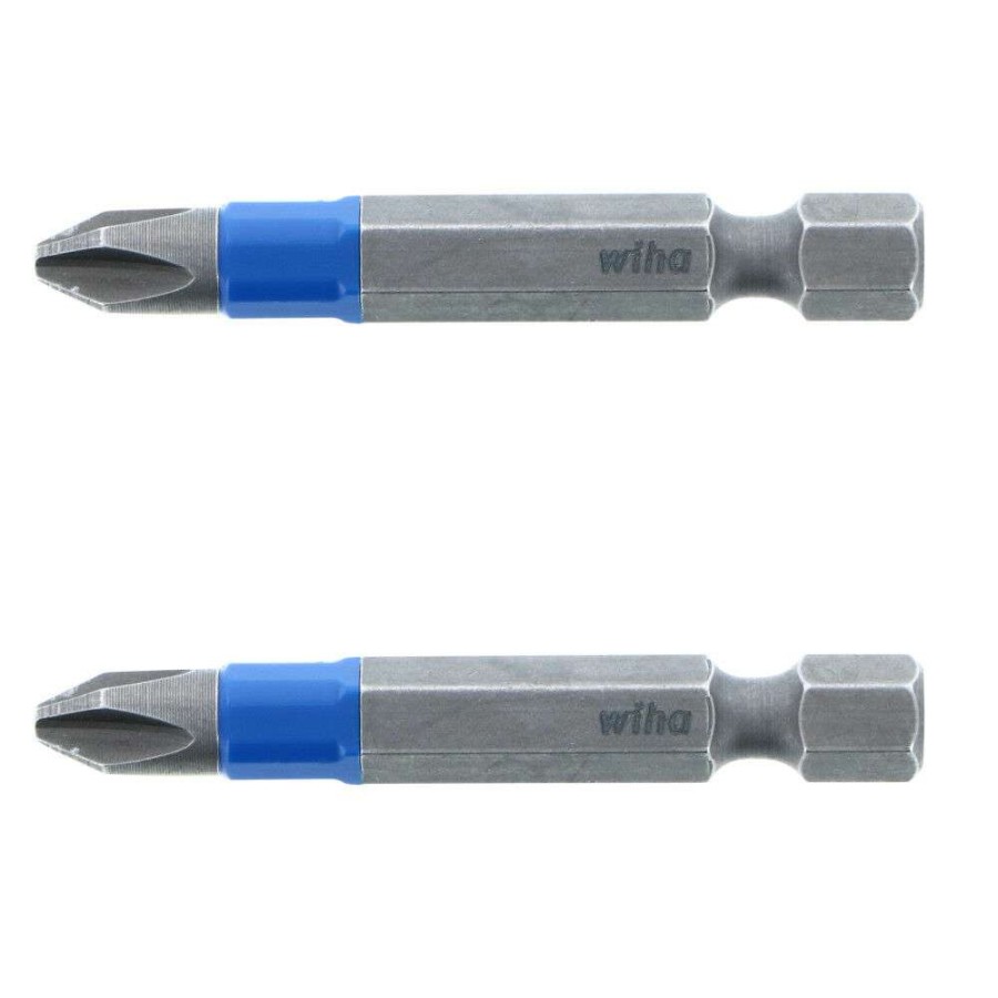 Accessories * | High Quality Wiha Terminatorblue Impact Bit Phillips #2 2 2Pk