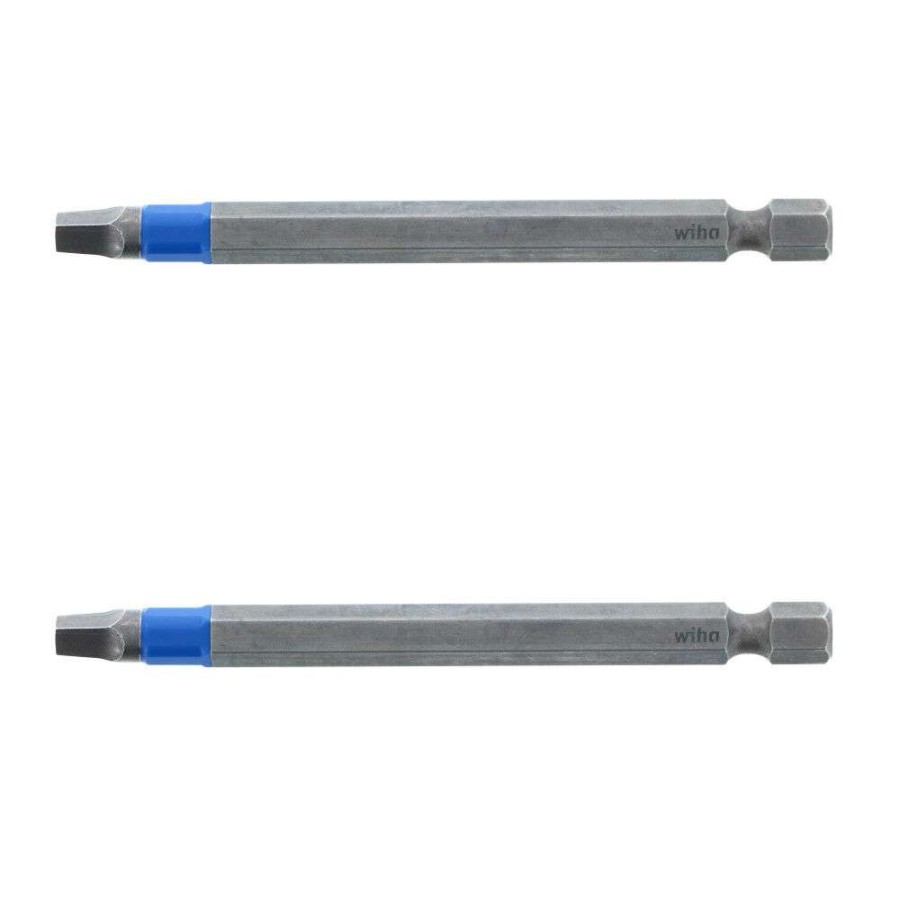 Accessories * | 100% Guarantee Wiha Terminatorblue Impact Bit 3 1/2 Square #2 2Pk