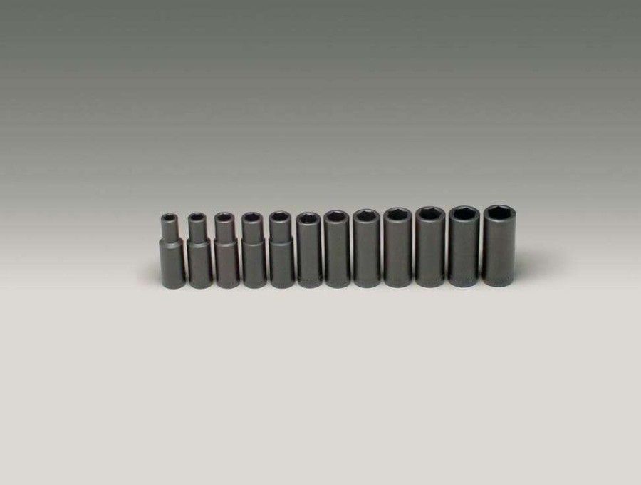 Sockets * | Best Quality 1/2 In. Dr., 12 Pc. 6 Pt. Deep Metric Impact Socket Set