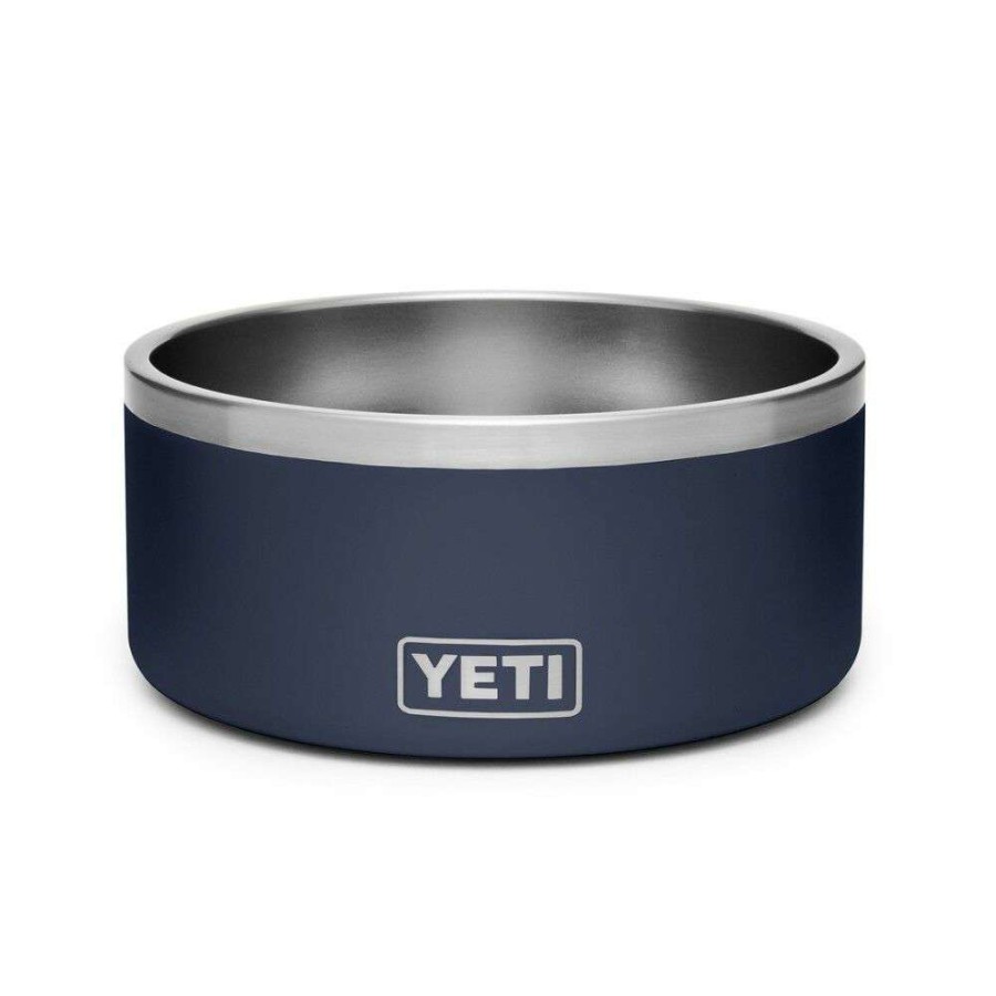 Outdoor Living * | Best Quality Yeti Navy Blue Boomer 8 Dog Bowl