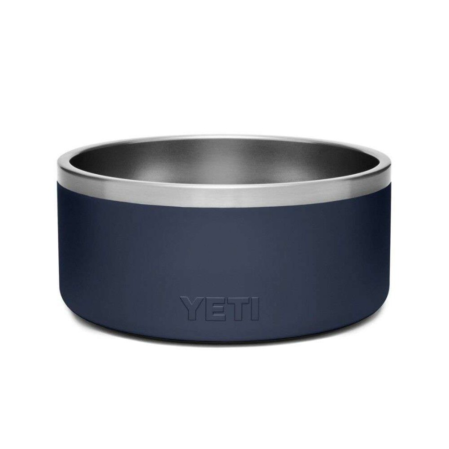 Outdoor Living * | Best Quality Yeti Navy Blue Boomer 8 Dog Bowl