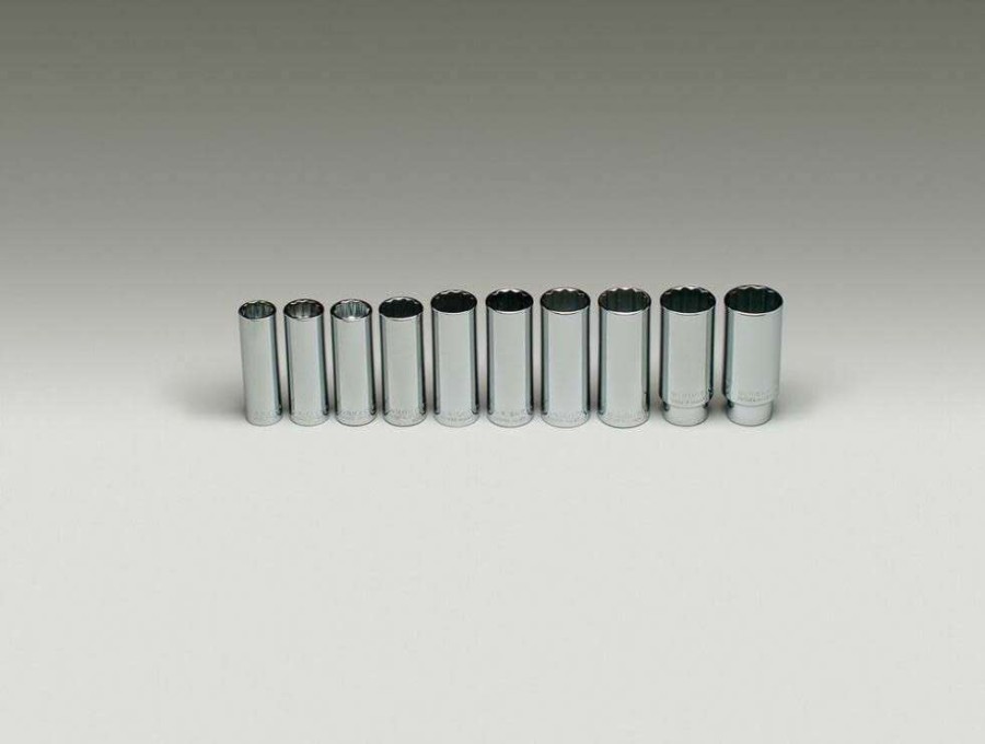 Sockets * | Discount 1/2 In. Dr., 10 Pc. 12 Pt. Deep Metric Socket Set