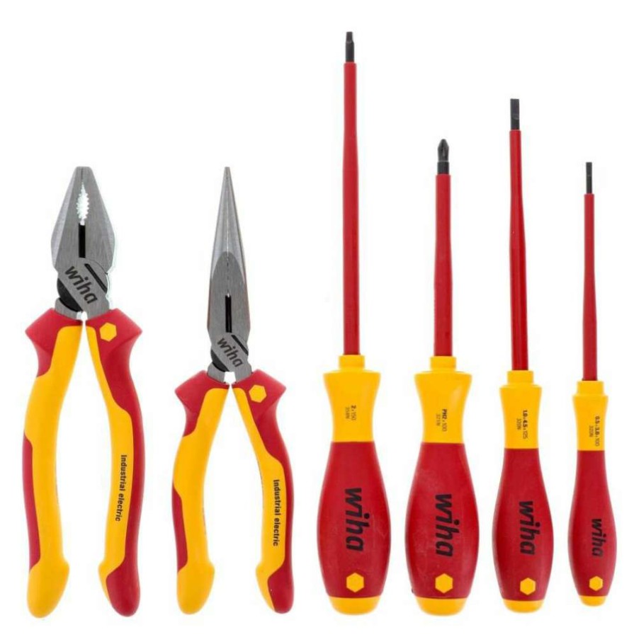 Hand Tools * | 100% Guarantee Insulated Industrial Pliers, Cutters, And Screwdriver Set, 6 Piece