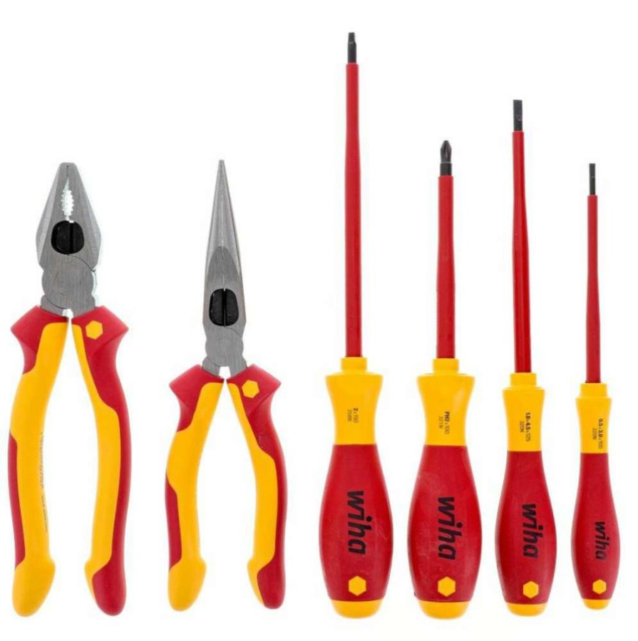 Hand Tools * | 100% Guarantee Insulated Industrial Pliers, Cutters, And Screwdriver Set, 6 Piece