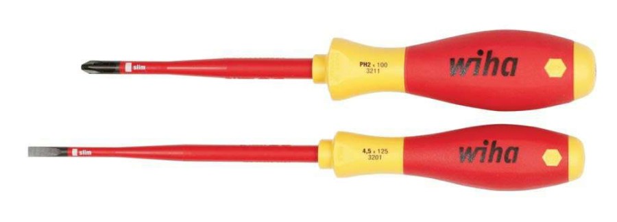 Hand Tools * | Best Choice Insulated Slimline Slotted & Phillips Screwdriver Set, 2 Piece