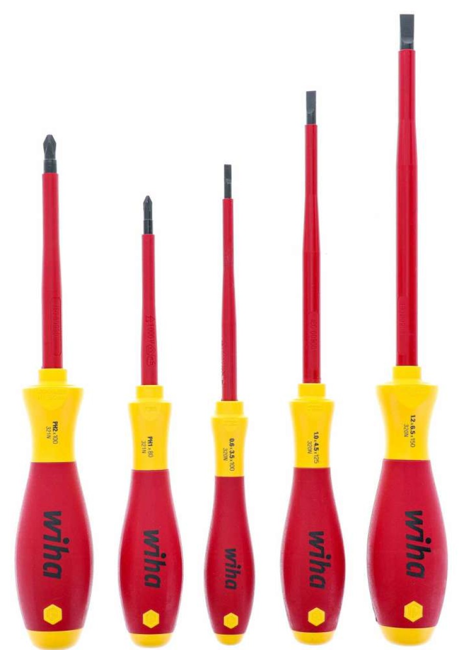 Hand Tools * | Large Choice Wiha Softfinish Screwdriver Set Insulated 5Pc