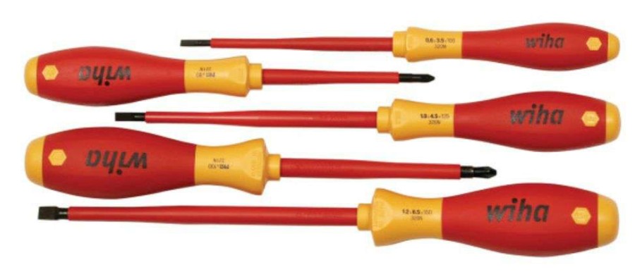 Hand Tools * | Large Choice Wiha Softfinish Screwdriver Set Insulated 5Pc