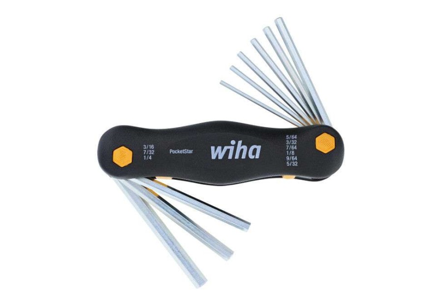 Hand Tools * | Cheaper Wiha Pocketstar Fold Out Hex Key 9Pc Set Sae