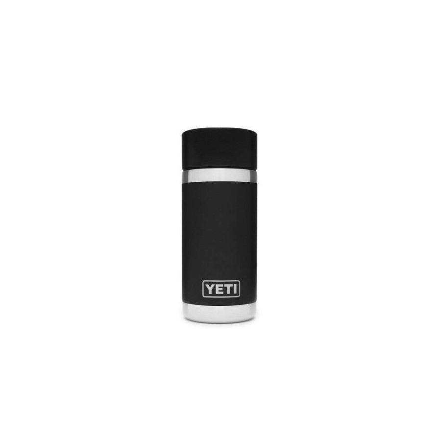 Yeti * | Online Yeti Black Rambler 12Oz Bottle With Hotshot Cap