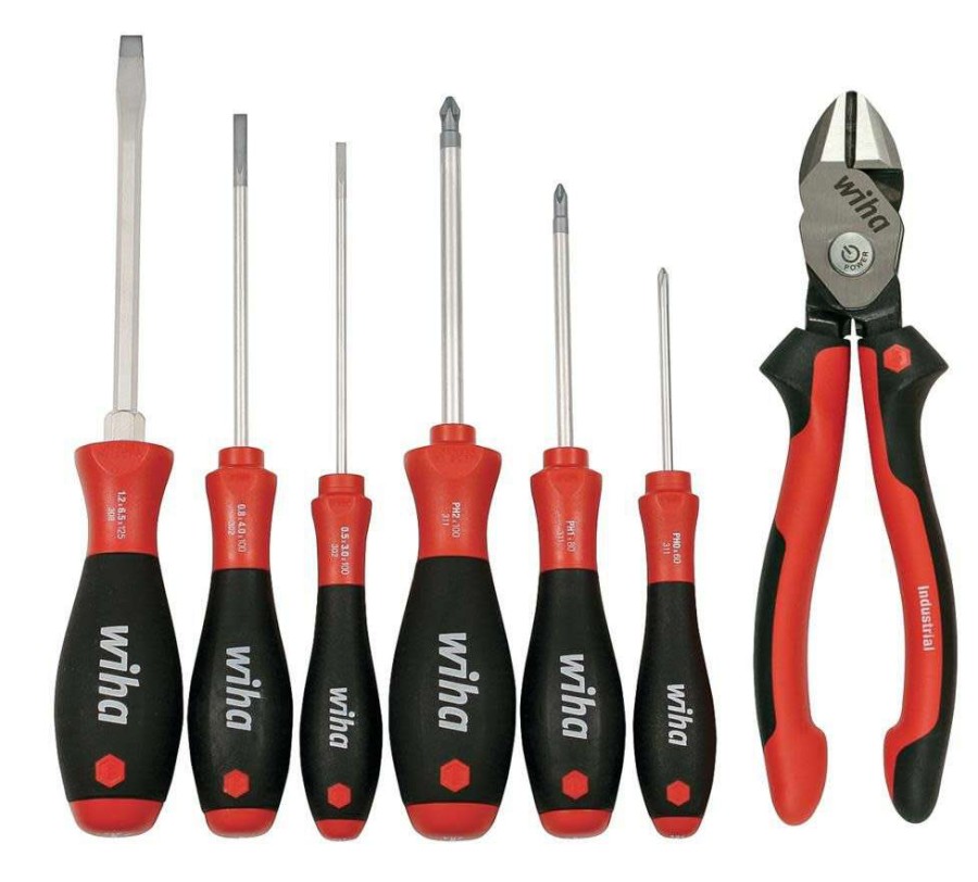 Hand Tools * | High Quality Industrial Softgrip Bicut Supercut And Softfinish Cushion Grip Screwdrivers Set, 7 Piece