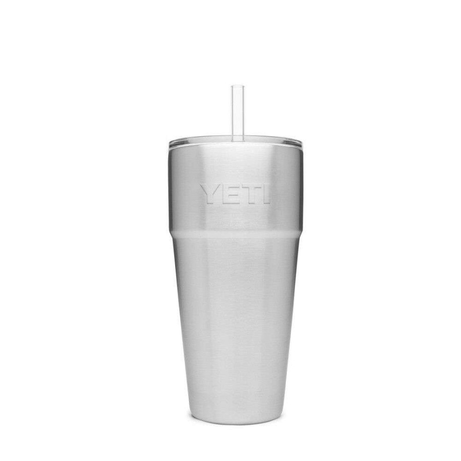 Yeti * | Cheaper Yeti Rambler Stackable Cup With Straw Lid 26Oz, Stainless Steel